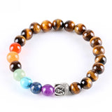 Bracelet Bouddha 7 Chakras en Œil de Tigre