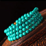 Mala Bouddhiste Anti-Ondes Négatives (Turquoise/Oeil de Tigre)