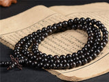 Mala Bouddhiste Chance et Bonheur (Bois de Santal Noir)