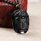 Pendentif Bouddha Siddhartha Gautama (Obsidienne)