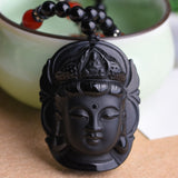 Pendentif Bouddha Siddhartha Gautama (Obsidienne)