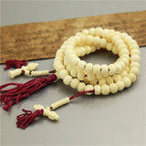 Mala Bouddhiste Force et Courage (Os de Yack)