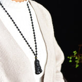 Pendentif Bouddha Abhaya Mudra (Obsidienne)