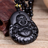 Pendentif Bouddha Budaï (Obsidienne)