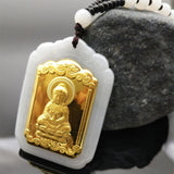Pendentif Bouddha Bodhisattva (Jade et Or 999)
