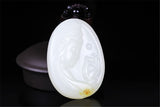 Pendentif Bouddha Guanyin (Jade Blanc)