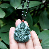 Pendentif Bouddha Guanyin Quatre Mains (Jade Vert)