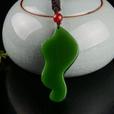 Pendentif Bouddha Feuille de Lotus (Jade Vert)