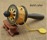 Moulin à Prières Népalais Mantra Doré