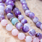 Mala Bouddhiste Amour et Créativité (Améthyste/Quartz Rose)