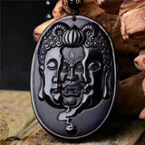 Pendentif Bouddha et Diable (Obsidienne)