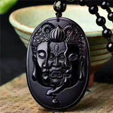 Pendentif Bouddha et Diable (Obsidienne)