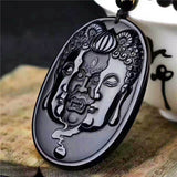 Pendentif Bouddha et Diable (Obsidienne)