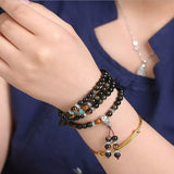 Mala Tibétain Bouclier de Protection (Obsidienne/Œil de Tigre)