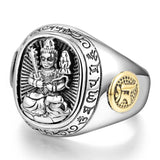Bague Bouddha Symbole Chinois (Argent 925)