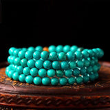 Mala Bouddhiste Anti-Ondes Négatives (Turquoise/Oeil de Tigre)