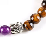 Bracelet Bouddha 7 Chakras en Œil de Tigre