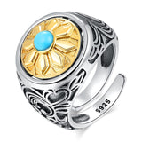 Bague Bouddha Cercle Bouddhiste (Argent 925)