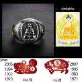 Bague Bouddha Symbole Chinois (Argent 925)
