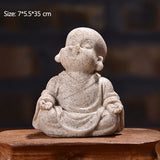 Statue Moine Position Assise