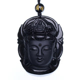 Pendentif Bouddha Siddhartha Gautama (Obsidienne)