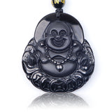 Pendentif Bouddha Budaï (Obsidienne)