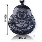 Pendentif Bouddha Budaï (Obsidienne)