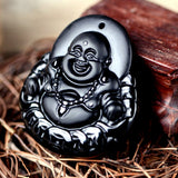 Pendentif Bouddha Budaï (Obsidienne)