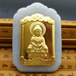 Pendentif Bouddha Bodhisattva (Jade et Or 999)