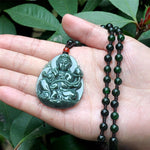 Pendentif Bouddha Guanyin Quatre Mains (Jade Vert)