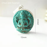 Pendentif Bouddha Argile Turquoise