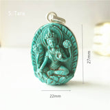 Pendentif Bouddha Argile Turquoise