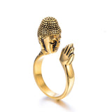 Bague Bouddha Prière Bouddhiste (Acier Inoxydable)