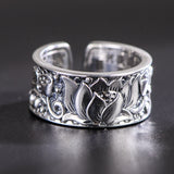 Bague Bouddha Lotus Yoga (Argent 925)