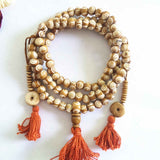 Mala Bouddhiste Dzi à 3 yeux (Os de Yack)