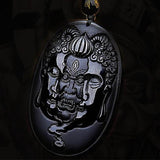 Pendentif Bouddha et Diable (Obsidienne)