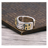 Bague Bouddha Svastika d'Eternite (Argent 925)